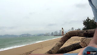 I See You Jerking off to Me and I Want to Help You Cum! - Cock Flashing on Open Beach