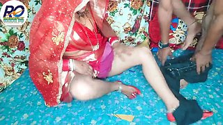 Fast time desi honeymoon video hindi audio Claire Vaise in red saree and blouse having fun