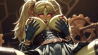 Anime Lovely Cute Orc Boobs, Ai Animation