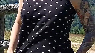 MILF Getting Horny and Masturbating Outdoor in the Mountains