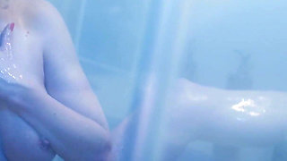 Blue Shower Orgasm