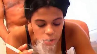 Mulat with cigarette: Blowjob, Doggy  Cowgirl Porn