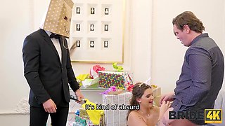 Curvy bride Taylee gets pounded in front of her fiancée