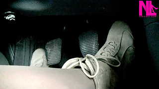 Driving and Pedal Pumping in Suede Soft Flat Boots