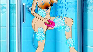 Car Toon In Fucking Wife Under The Shower, Inserted Huge Dick Inside Girls Pussy