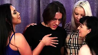 Office CFNM MILF divas teasing lucky lad