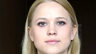 Beautiful amateur blonde banged on casting