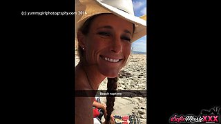 Sofie Maries Blonde MILF Beach Tease Show