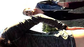 Busty amateur teen outdoor hardcore action with cum