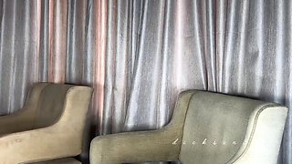 Chubby Ebony Mature BBW Dickass3x Bareback Pounds Him on Couch