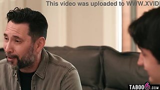Mature Asian MILF Double Penetrated by Stepson and Stepdad After Blindfold Massage