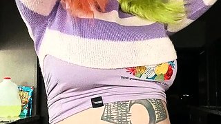 Bbw woman solo toying masturbation
