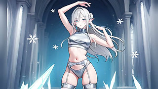 Silver Ice Elf Crystal Palace Dance - Sexy AI Babes