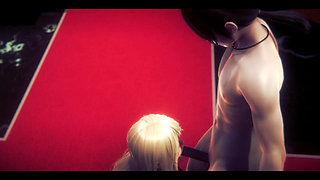 Hentai Uncensored - Nataly Handjob and Blowjob - Japanese Asian Manga Anime Game Porn