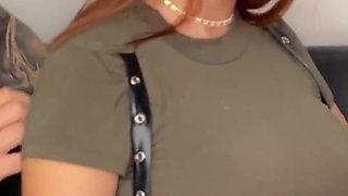 Redhead with Breast Piercing Gives Me Coffee, Big Ass, Pink Pussy and Blowjob - Andrea Castro & Brian Evansx