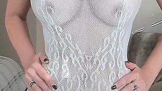 Trying on N Modeling Body Stockings