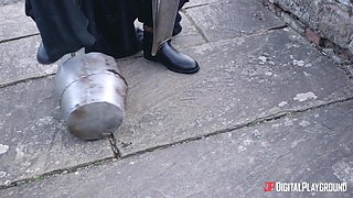 Jasmine Jae's Fierce Battle in a Fantasy Scene