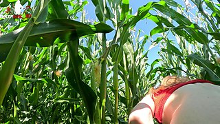 Cheap Teen Slut Gets Fuck and Facial in Cornfield