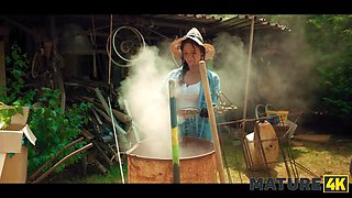 Mature4k. mature czech is having joy outdoors