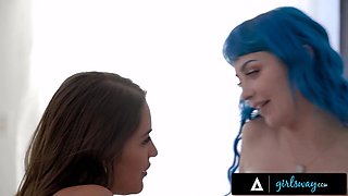 Girlsway - clumsy Jewelz Blu caught naturist roommate gizelle blanco teasing her in her room