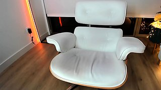 Blonde teen in stockings sucks two cocks