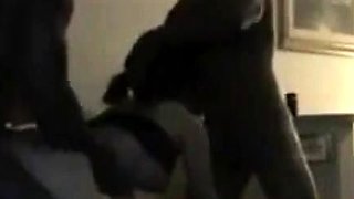 Asian Amateur Takes on Two Big Black Cocks