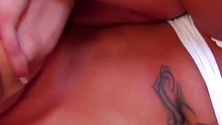 Pierced babe gets anally fucked on the couch