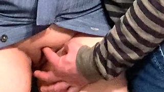 Dirty Hobby! Old Man Fingering Perfect Pussy in Public