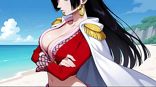 Boa Hancock Gets Fucked in Her Pussy and Ass on a Deserted Island!