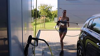 Car Wash Escalates! Noradevot Get Wet