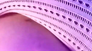 Masturbating with White Fishnet Stockings Between the Thighs of My Charming Black Slut