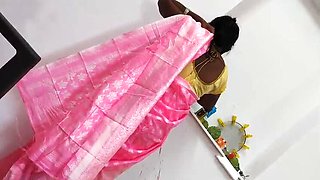 Brother Gives Sister New Sari Gift, Happy Sister Fucks Little Brother Doggy Style - Hindi Desi Sex