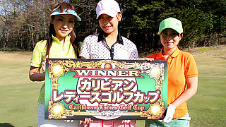 JAV Show Game with 3 Japaneses Girls Fucked in Golf Field