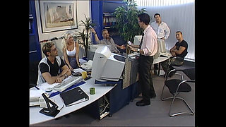 The Blonde Horny Secretary Was Fucked by Her Boss in His Office