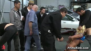 Busty tits blond public BDSM pounded