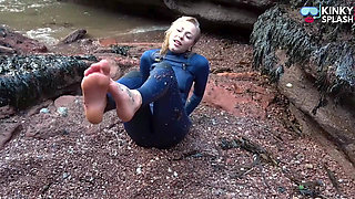 Salty Wetsuit Toe Sucking Slut