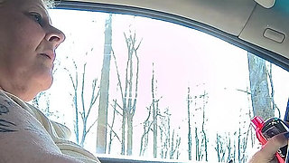 Masterbation in Car Driver Seat