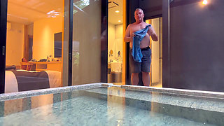 Stripping Down and Getting in the Hot Tub.