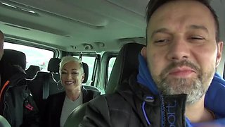 Blonde MILF Gives Good Car Blowjob