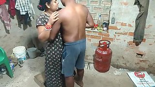 Hot Indian Teen Left Naked in Kitchen - Big Natural Tits Blowjob & Fucking
