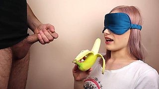 Petite Step Sister Got Blindfolded in Fruits Game