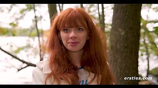 Hot Redhead Jessie Fingers Her Shaved Pussy - Intense Solo Masturbation