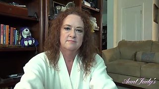 POV Blowjob with Horny Redhead Step-Aunt Ginger - Homemade Mature Taboo