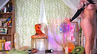 Stacked brunette goes solo toys and masturbation