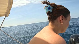 Nude Skinny Dipping in the Open Sea