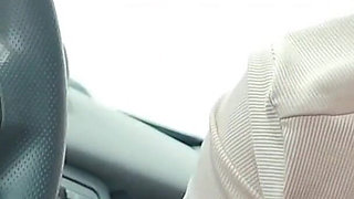 Car POV Blowjow Cum in Throat Rainy Day