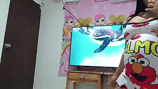 Stepcousin Keli in Her Elmo Pajamas, Wanting to Suck Dick