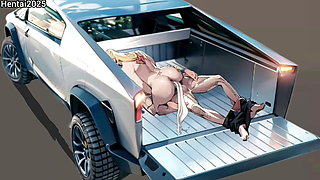 Car Sex with Secretary In the Parking Lot Cartoon