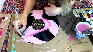 Blonde teen in solo action with her pussy