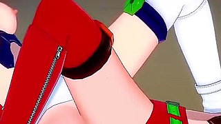 Asuka and Rei Lesbian Scissoring Topless - Neon Genesis Evangelion Hentai Parody